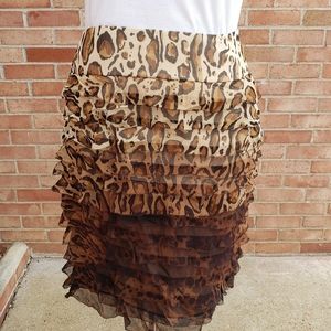 Leopard brown/black printed skirt
